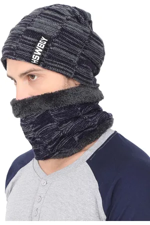 FabSeasons Unisex Blue Self Design Beanie