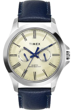 Timex Men Brass Dial & Leather Straps Analogue Watch TW000X127
