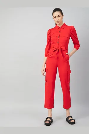ATHENA Women Red Solid Jumpsuit