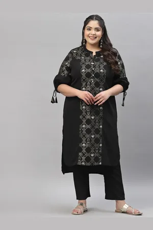 Sztori Printed Notch Neck Regular Kurta with Trousers