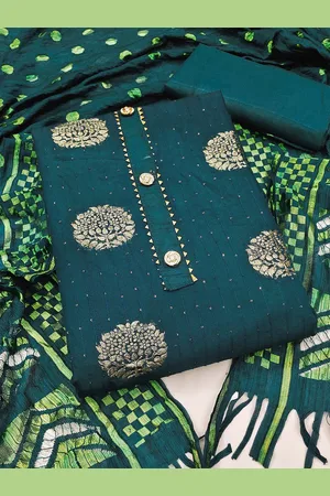 MANVAA Ethnic Motifs Embroidered Gotta Patti Unstitched Dress Material