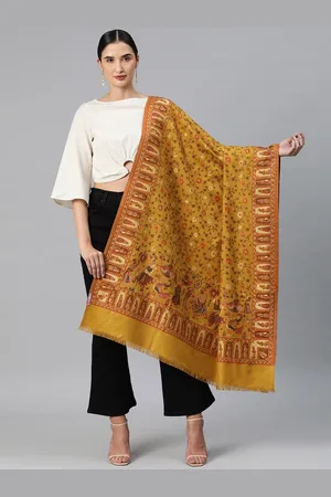 Sangria Ethnic Motifs Woven Design Winter Pashmina Shawl
