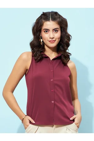 Berrylush Maroon Spread Collar Casual Shirt