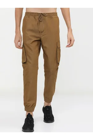 Ketch Men Brown Solid Joggers Trousers