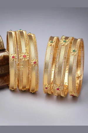 Sukkhi Set Of 6 Gold-Plated Bangles