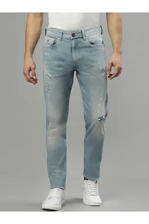 ICONIC Men Slim Fit Mildly Distressed Heavy Fade Jeans