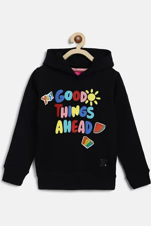 TALES & STORIES Girls Printed Hooded Pullover Sweatshirt