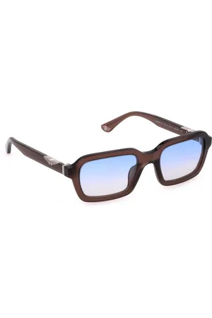 Police Unisex Rectangle Sunglasses with UV Protected Lens SPLL14K53T88SG