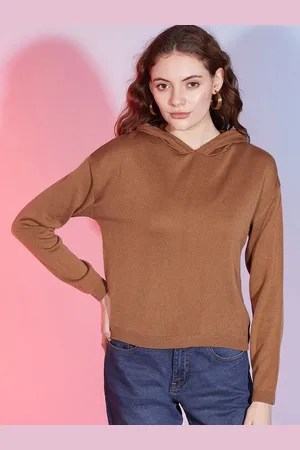 DressBerry Brown Hooded Pullover