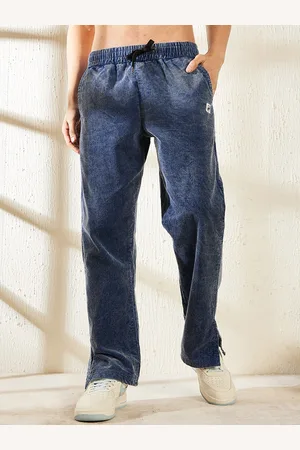 FUGAZEE Men Washed Cotton Corduroy Bootcut Track Pants
