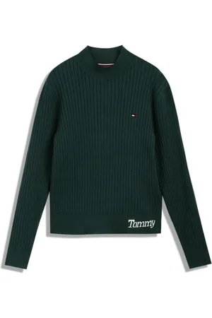 Tommy Hilfiger Girls Striped High Neck Long Sleeves Pullover Sweater