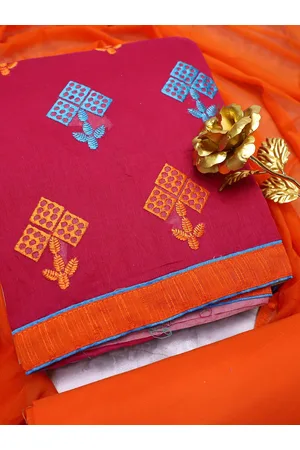 MANVAA Ethnic Motifs Embroidered Unstitched Dress Material