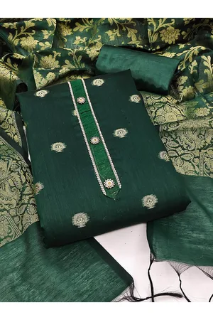 MANVAA Ethnic Motifs Banarasi Jacquard Woven Design Unstitched Dress Material