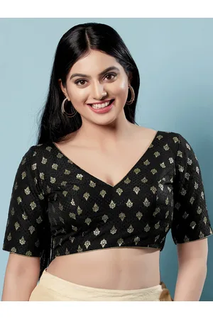 SALWAR STUDIO Ethnic motifs Woven Design Brocade Saree Blouse