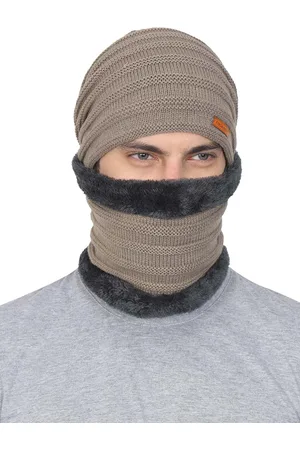 FabSeasons Unisex Taupe Solid Beanie