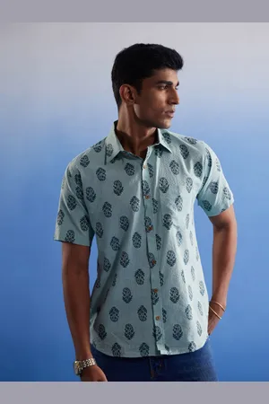 Vastramay Premium Ethnic Motifs Printed Cotton Casual Shirt