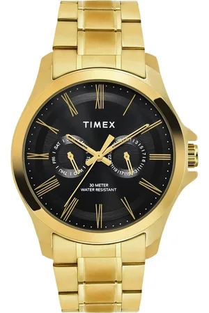 Timex Men Brass Dial & Stainless Steel Bracelet Style Straps Analogue Watch TW000X129