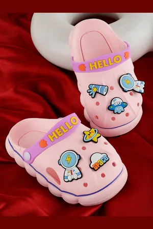 PASSION PETALS Girls Star Embossed Lightweight Clogs
