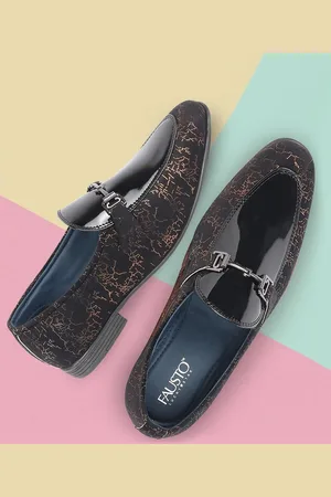 FAUSTO Men Printed Slip-On Horsebit Loafers