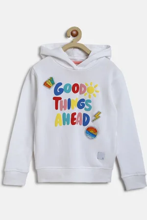 TALES & STORIES Girls Printed Hooded Pullover Sweatshirt