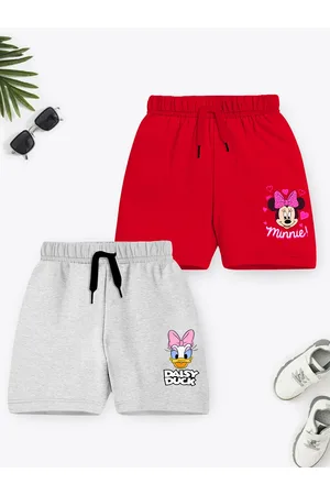 YK Girls Pack of 2 Minnie Mouse Cotton Shorts