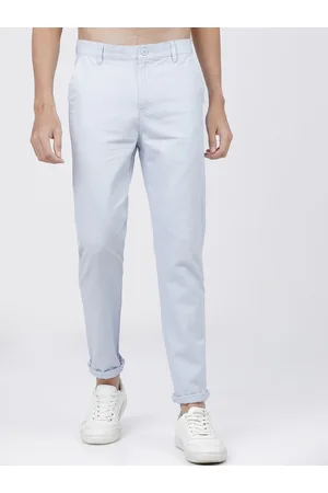 Ketch Men Blue Slim Fit Cotton Trousers