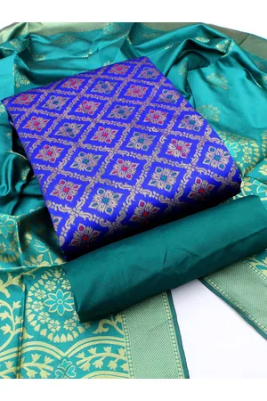 MANVAA Ethnic Motifs Woven Design Banarasi Jacquard Unstitched Dress Material