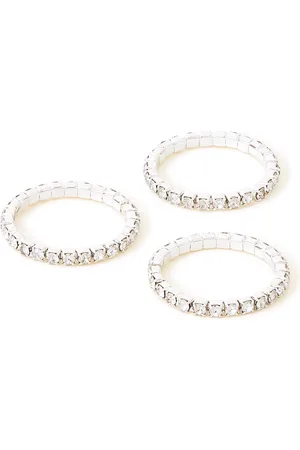 Accessorize London Women Set Of 3 Crystal Sparkle Finger Rings