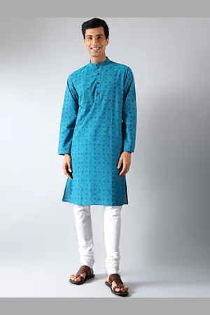 Fabindia Geometric Printed Pure Cotton Straight Kurta