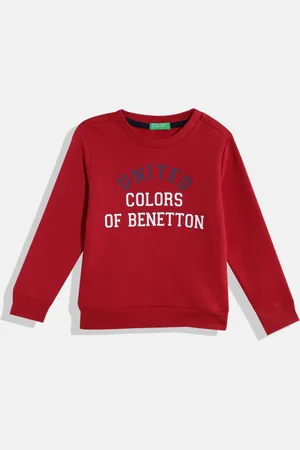Benetton Boys Brand Logo Typography Printed Sweatshirt