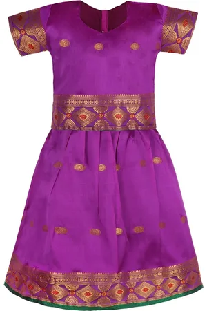 Wish Karo Girls Woven Design Ready to Wear Satin Lehenga & Blouse
