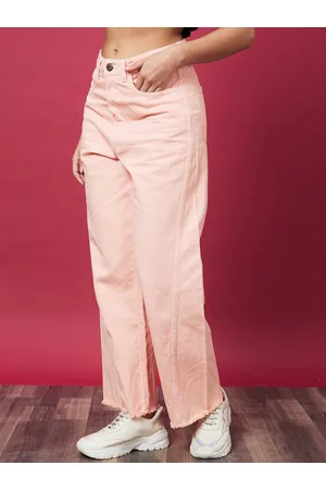Globus Women Wide Leg Mid-Rise Pure Cotton Jeans
