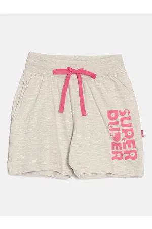 DIXCY SCOTT Girls Mid Rise Typography Printed Cotton Shorts