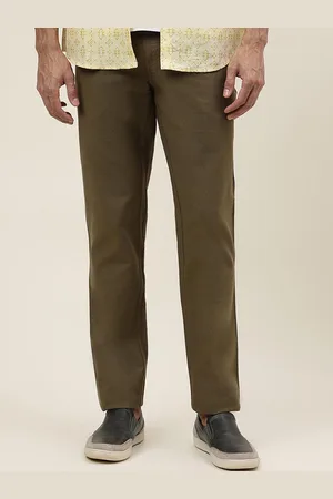 Fabindia Men Slim Fit Mid-Rise Cotton Regular Trousers