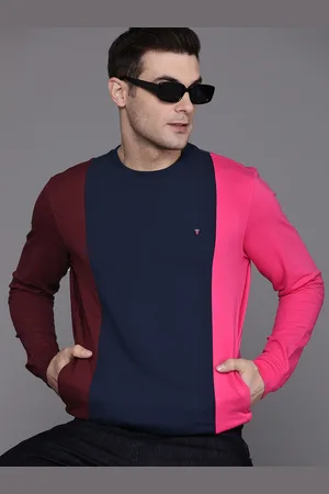 Louis Philippe Colourblocked Round Neck Sweatshirt