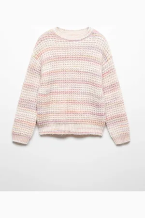 MANGO Girls Cable Knit Round-Neck Pullover