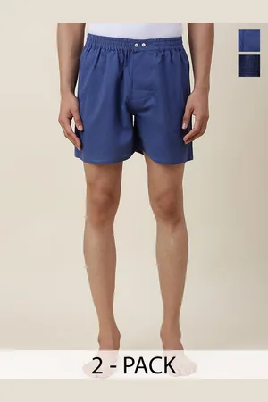 Fabindia Men Pack Of 2 Mid Rise Above Knee Cotton Shorts