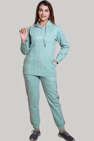 WILD WEST Floral Printed Hooded Fleece Cotton Tracksuit