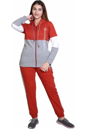 WILD WEST Colourblocked Mid-Rise Hooded Cotton Fleece Tracksuits