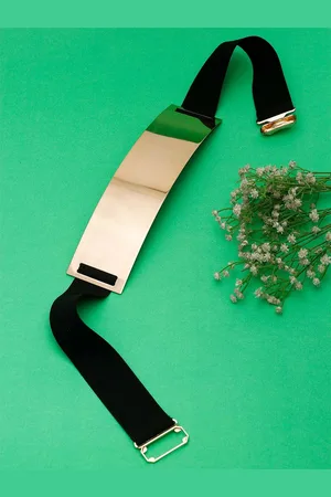 YouBella Women Black & Gold-Toned Stretchable Belt