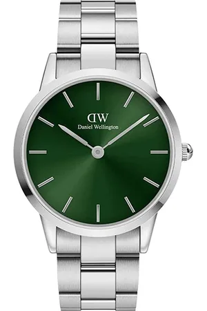 Daniel Wellington Women Iconic Link 28mm Green Dial Round Analogue Watch- DW00100339