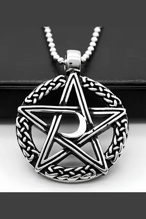 KARISHMA KREATIONS Silver-Plated Pentagram Pendant With Chain