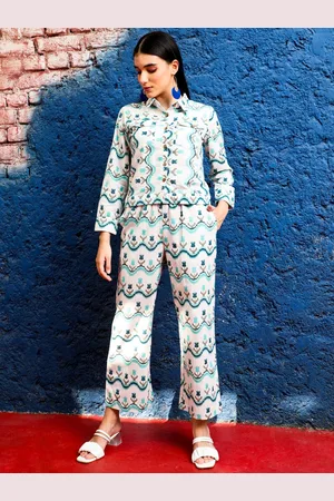 Jaipur Ethnic Motifs Printed Pure Cotton Shirt With Palazzo