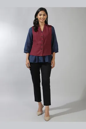 Fabindia Mandarin Collar Sleeveless Pure Wool Nehru Jackets