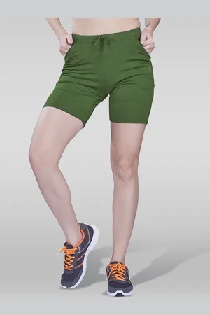 LAASA  SPORTS Women Slim Fit Mid Rise Dri-FIT Cotton Sports Shorts