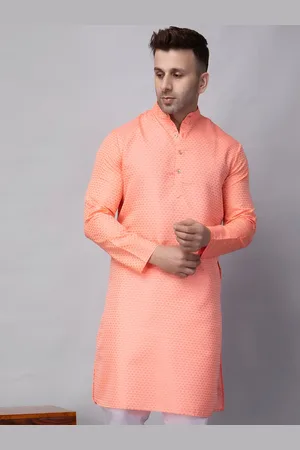Hangup Geometric Printed Mandarin Collar A-Line Kurta