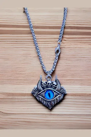 KARISHMA KREATIONS Silver-Plated Evil Eye-Charm Pendant