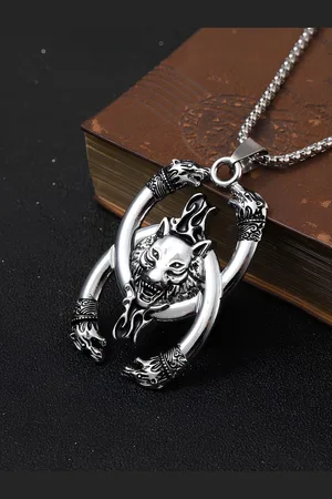 KARISHMA KREATIONS Unisex Silver-Plated Stainless Steel Quirky Pendant With Chain