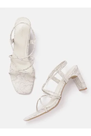 Lino Perros Snake Skin Printed Cross-Straps Block Heels