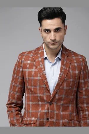 Park Avenue Regular Fit Checked Single-Breasted Formal Blazers